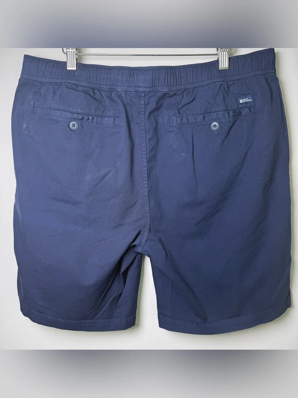 Reyn Spooner Navy Elastic Waist Cotton Stretch Shorts Designed Hawaii XL